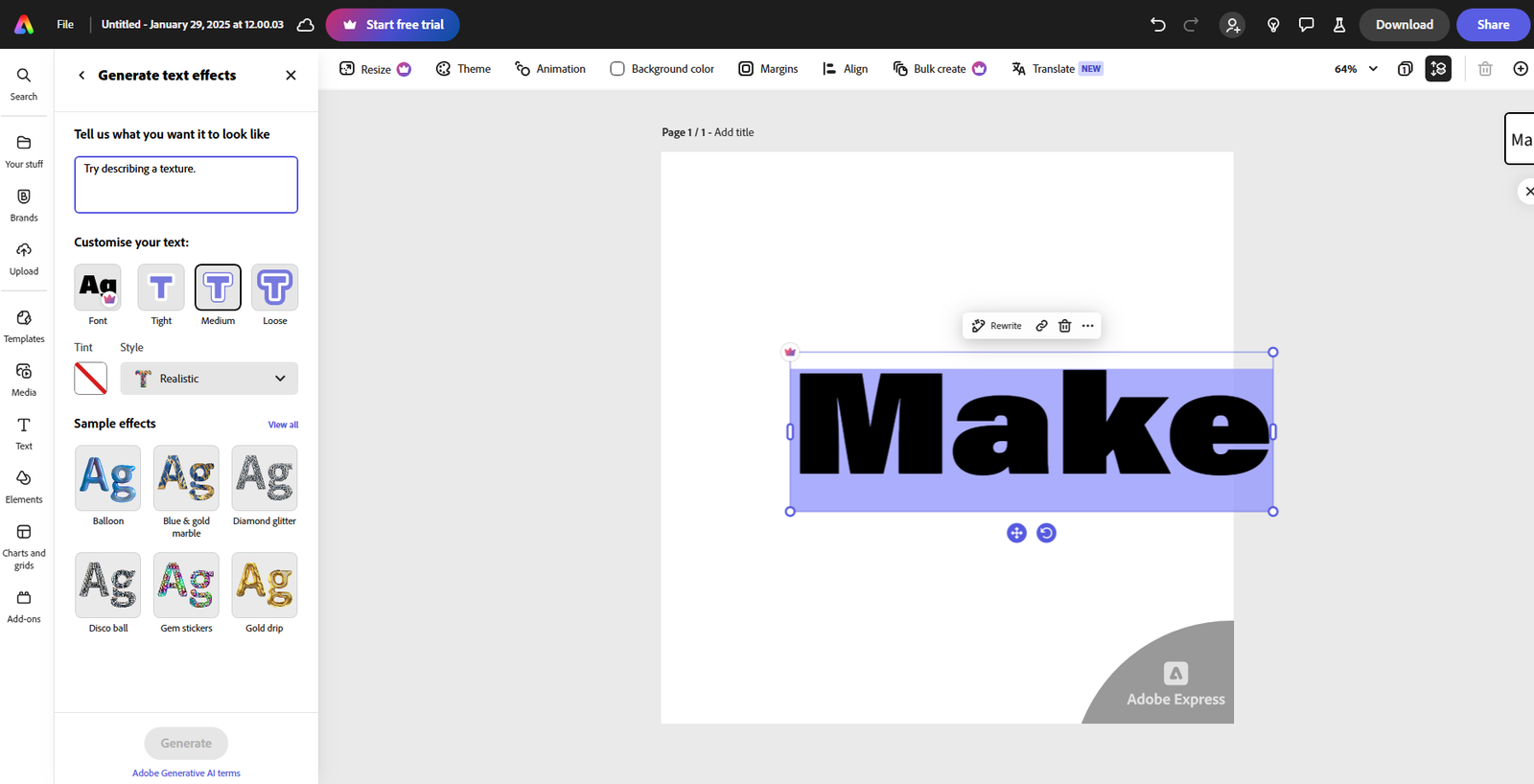 8. Adobe Express Font Generator