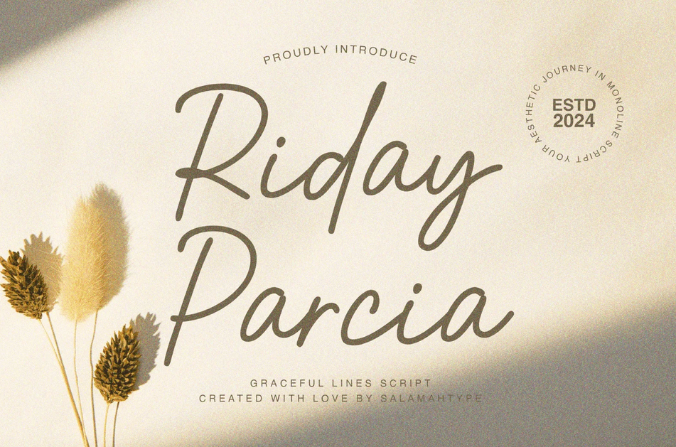 11. Riday Parcia – Modern Script Font