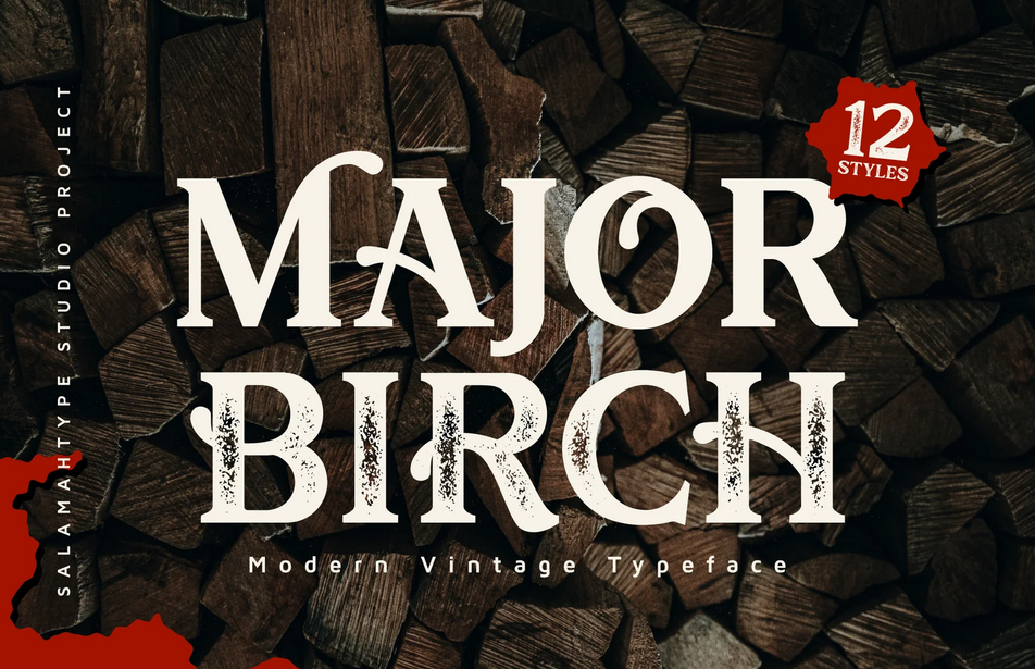 20. Major Birch – Vintage Logo Font