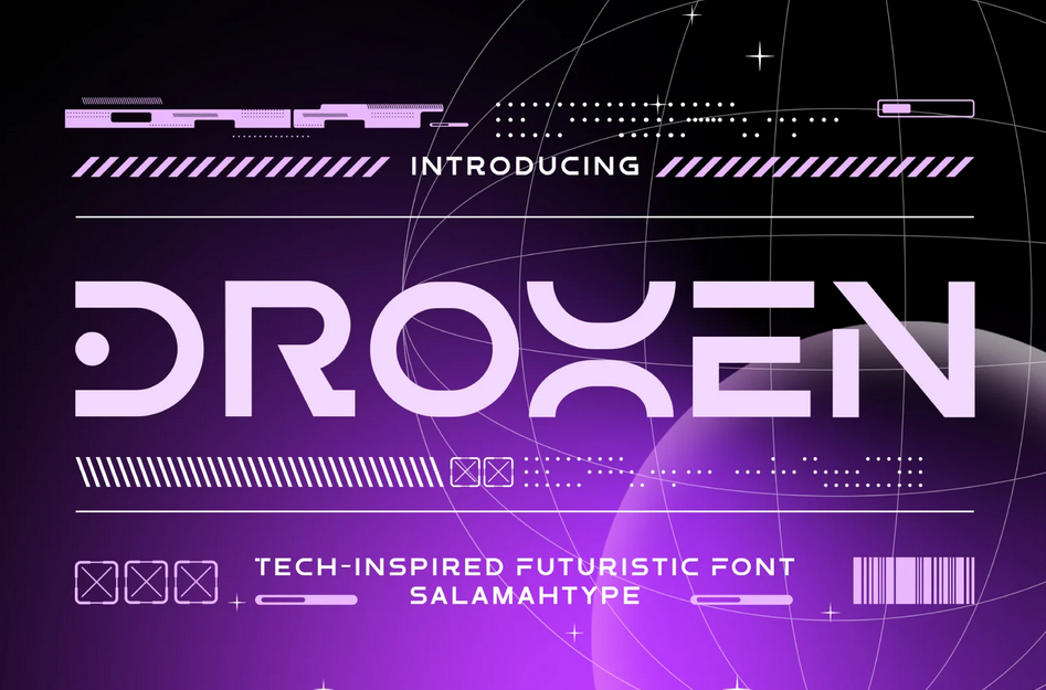 3. DROXEN – Bold Futuristic Font