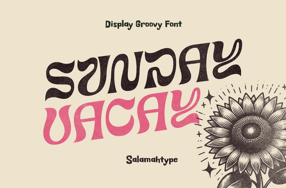4. Sunday Vacay – Groovy Font