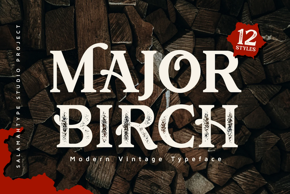 9. Major Birch – Vintage Logo Font
