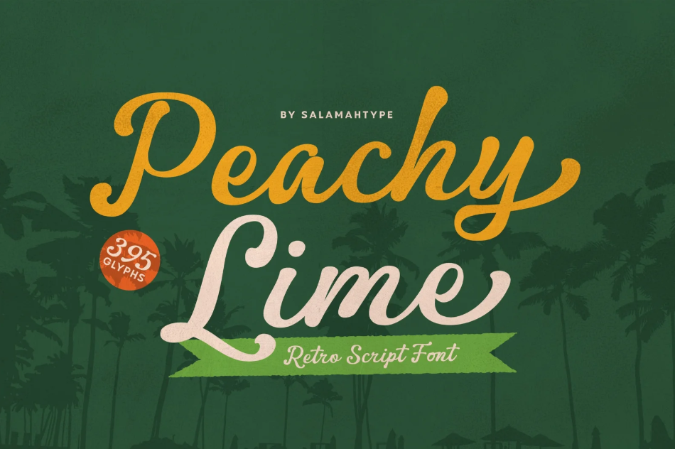 10. Peachy Lime – Retro Script Font