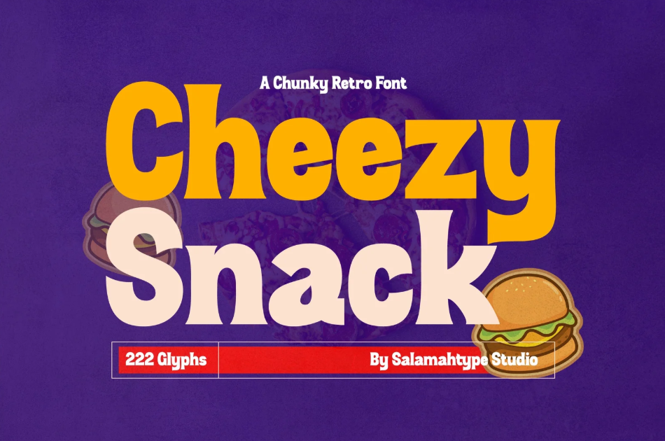 11. Cheezy Snack – Chunky Retro Font