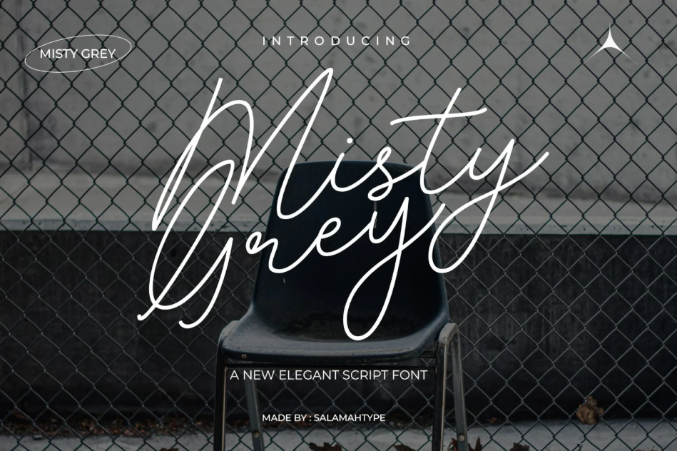 15. Misty Grey – Minimalist Script