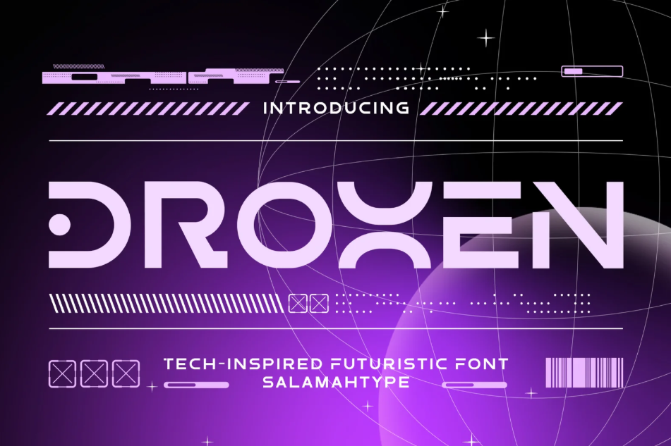 18. DROXEN – Bold Futuristic Font
