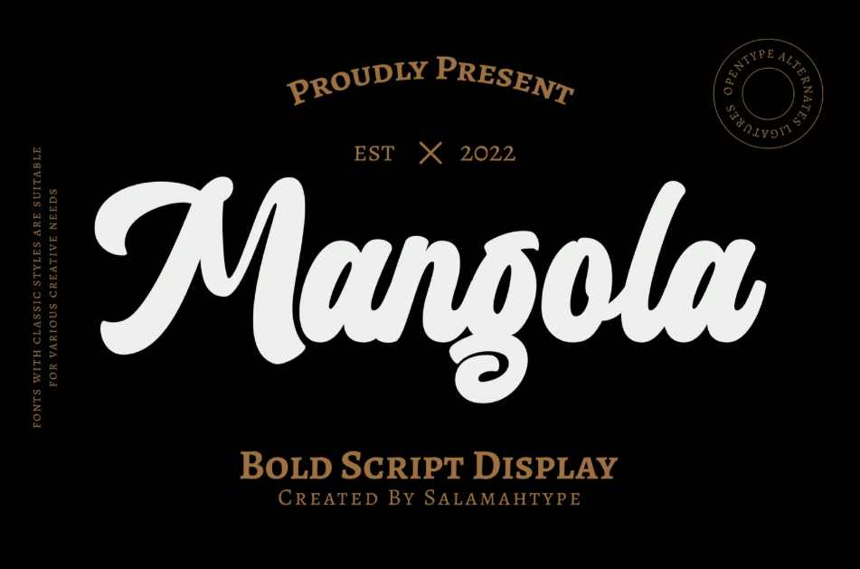 21. Mangola Bold Script Font