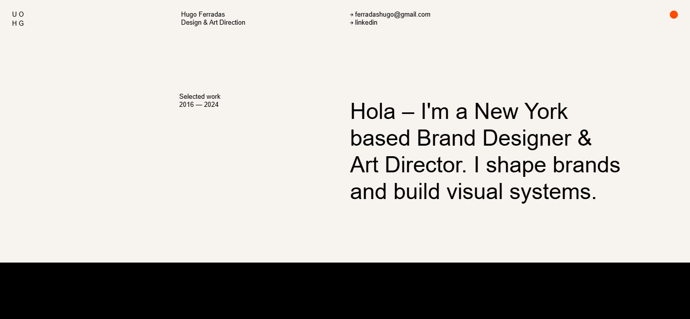 Hugo Ferradas’ portfolio website